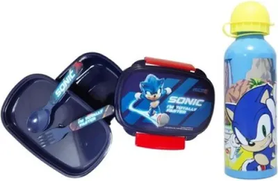 Produktbild von Sonic the Hedgehog 4 teiliges Lunch Set Brotdose Besteck Alu-Trinkflasche 500 ml
