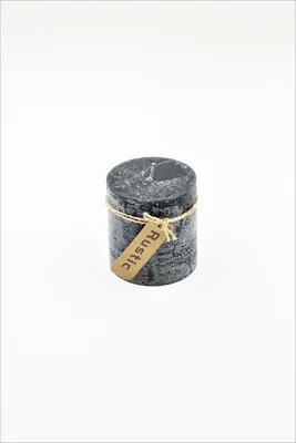 Produktbild von Rustik Stumpenkerze Schwarz 75 x 70 mm durchgefärbt Gastro Kerzen