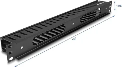 Zdjęcie produktu dla DELOCK 19" 1HE Kabelmanagement Rangierpanel + 2 Öffn. Kunsts