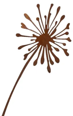 Produktbild von Metall Stecker. PUSTEBLUME. Rost Gartenstecker. Blume 75 cm.