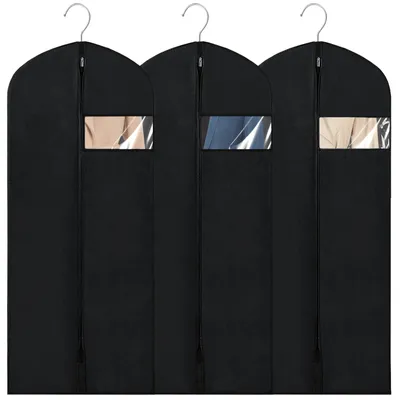 Kleideraufbewahrungsset 3-tlg., 60x120 cm, transparentes Fenster