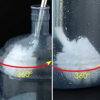 Produktbild von L-förmige Reinigungsbürste für Gallonenflaschen, Flaschenbürste mit langem Stiel, extra lange Wasserflaschenbürste, Eimerbürste mit langem, gebogenem Griff
