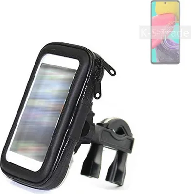 Produktbild von K-S-Trade Fahrrad-Halterung kompatibel mit Samsung Galaxy M53 5G Handy-Halterung Halter Lenkstange Fahrradhalterung Motorrad Bike Mount