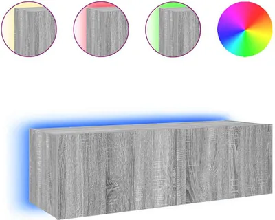 Produktbild von vidaXL TV-Wandschrank mit LED-Leuchten Grau Sonoma 100x35x31 cm