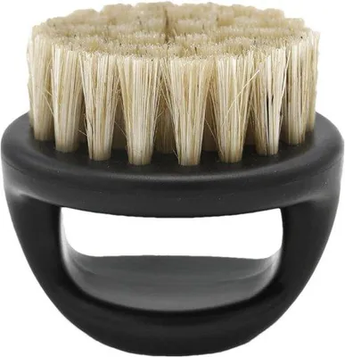 Productafbeelding van Baardborstel - Styling borstel - Baard verzorgen - Flexibele varkensharen - 6 x 6 x 5 cm - Zwart