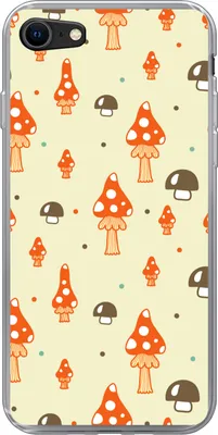 Produktbild von MuchoWow® Handyhülle Schutzhülle Hülle für Telefoonhoesje iPhone 8 Muster - Pilz - Orange Silikon Softcase Handy Hülle - Schutzhaube