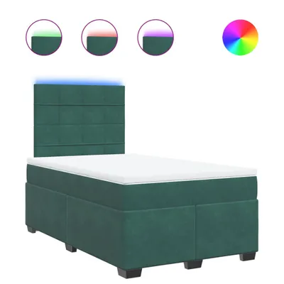 Produktbild von Boxspringbett mit Matratze Dunkelgrün 120x190 cm Samt