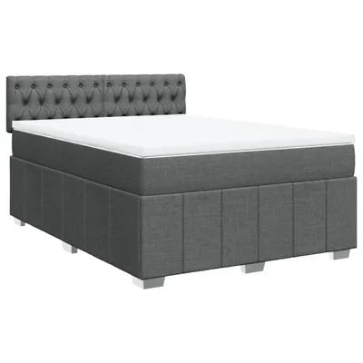 Produktbild von Boxspringbett mit Matratze Dunkelgrau 140x190 cm Stoff