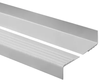 Obrázek produktu pro QUEST Schodová lišta 30x27 mm, 1.5m RM PVC, Protiskluzová schodová hrana, schodový profil, ochrana schodů, šedá
