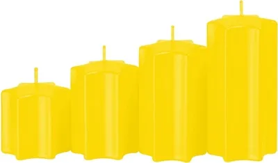 Produktbild von 4er Set Sternkerzen abgestuft Citron Gelb Ø 6 cm