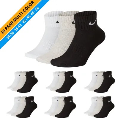 Produktbild von NIKE Socken - Farbe: 18 Paar Multi-Color Quarter Socken - Größe: 34-38