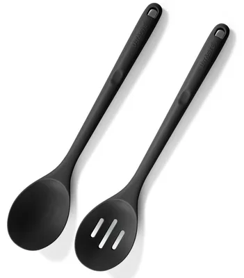 Silikonlöffel 33,9 cm, 2 Stück, Schwarz, hitzebeständig bis 315 °C