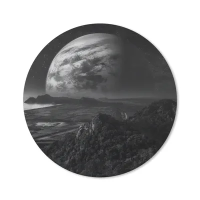 Produktbild von MuchoWow® Mauspad Mousepad Planeten - Berge - Sterne 50x50 cm - Mousepads - Maus Mat - Pad - Mausunterlage - Vinyl