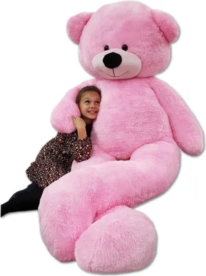 Image de Grand ours en peluche 2,2 mètres rose 220 cm XXL