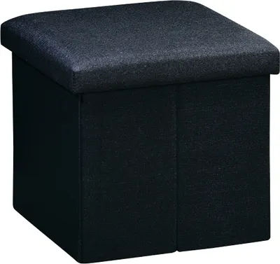 Produktbild von KESPER Sitzhocker schwarz – 38x38x38cm – mit gepolsterter Sitzfläche & abnehmbarem Deckel – - – Stauraum & Sitzgelegenheit – 15955