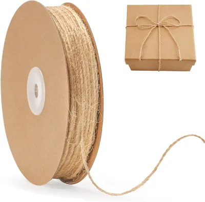 Image de 100 mètres de corde en jute naturelle, diamètre 1,5 mm, ficelle en jute, corde fine, fil de jute