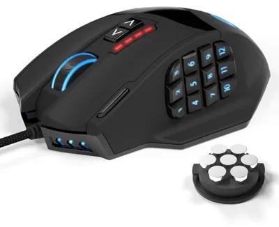Image de Souris de jeu MMO, 16400 DPI, 18 boutons programmables, design ergonomique