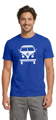 Produktbild von Spreadshirt Volkswagen VW Bulli Frontansicht Outlines Weiß Männer T-Shirt, L, Dunkelblau