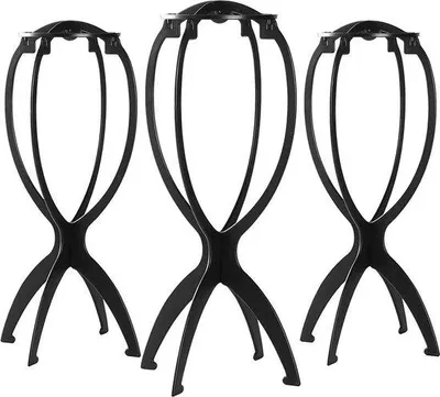 Produktbild von Famanu Pruikständer für mehrere Perücken - Schwarz - 3er Pack