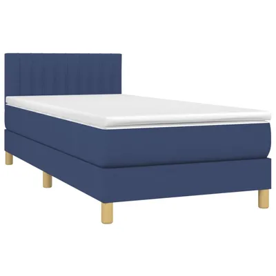 Produktbild von Boxspringbett mit Matratze Blau 80x200 cm Stoff