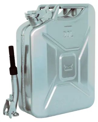 Produktbild von Metallkanister silber 20 Liter inkl. Ausgießer + Halter Benzin Diesel