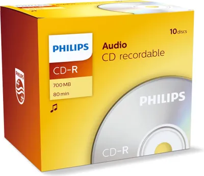 Produktbild von Philips CD-Rohlinge, 80Min, 700MB, Audio, Speed 40x (10 Disc)