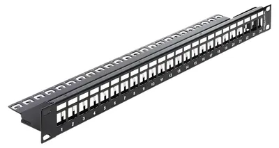 Produktbild von Delock Keystone Patch Panel - Patch Panel - Schwarz - 1U - 48.3 cm (19")
