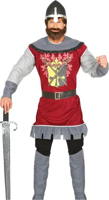 Immagine prodotto di Costume da cavaliere reale per uomo rosso-argento L (52-54)