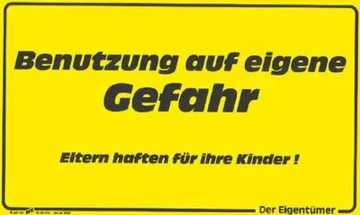 Produktbild von Hinweisschild - Benutzung auf eigene Gefahr - Gr. ca. 25 x 15 cm - 308422