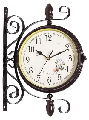Produktbild von Retro Wanduhr doppelseitig mit Eisen-Design