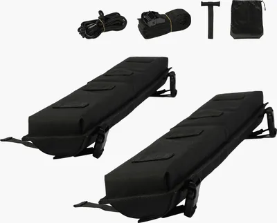 Image de SucceBuy Coussinet de galerie de toit souple de, 30 pouces, universel pour différentes barres transversales. capacité de charge de 176 livres pour les bagages, le kayak. Livré avec 2 sangles de serrage, 2 sangles à boucle rapide