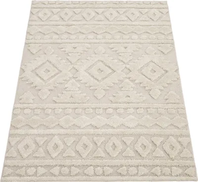 Produktbild von Hochflor Teppich Wohnzimmer Shaggy 3D Optik Ethno Boho Vintage Look Weich Grösse 120x160 cm