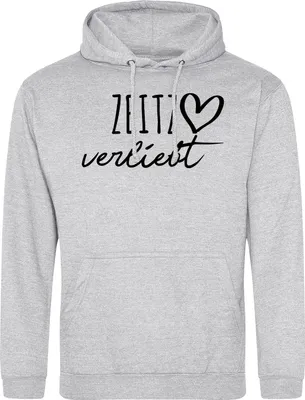 Produktbild von Huuraa Uni Hoodie Zeitz verliebt 3XL Heather Grey Vegan Sweatshirt Geschenkidee