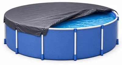 Produktbild von Runde Poolplane aus hochwertiger, extra starker 200 g/m² Folie – UV-beständige Solarabdeckung für ganzjährigen Einsatz im Sommer & Winter – langlebige, schwarze Poolabdeckung (320 – 366 cm (Ø 420 cm))