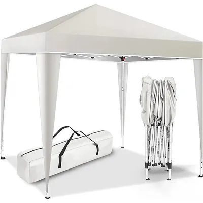 Produktbild von ZELURXX 3×3 m Faltpavillon Wasserdicht Gartenzelt mit Sonnenschutz für Outdoor, Garten, Strand, Camping, Messe, Weiß
