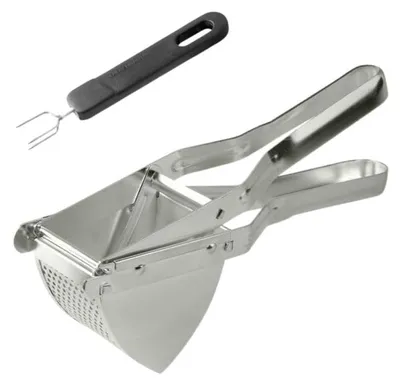 Kartoffelstampfer-Set mit Presse und Gabel, Edelstahl/Kunststoff, 29 cm