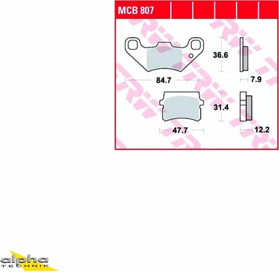Produktbild von TRW Bremsbelagsatz MCB807 Bugrider