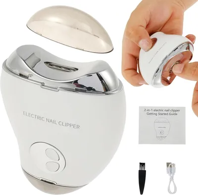 Produktbild von Juksun Elektrischer Nagelknipser, 3 in 1 Automatisches Schneiden Schleifen und Aufbewahren von Nagelresten, Nageltrimmer mit Licht für Baby Senioren
