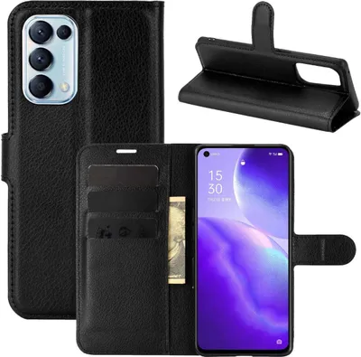Immagine prodotto di Per Oppo Find X3 Lite Custodia per cellulare Nero Custodia in Pelle finta Copertura protettiva
