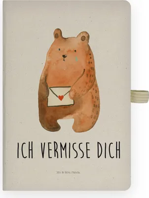 Produktbild von Mr. & Mrs. Panda notizbuch Bär Liebesbrief - Transparent - Geschenk, Tagebuch, Kladde, Liebeskummer, Journal, Teddy, Adressbuch, Vermissen, Sehnsucht, Partner