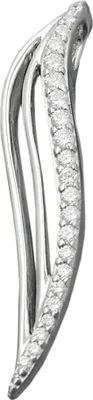 Produktbild von Anhänger aus 925 Silber mit Zirkonia weiß 32x6mm rhodiniert Silberanhänger