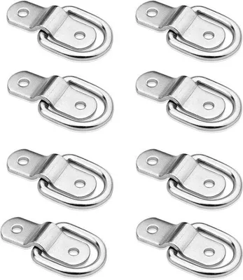 Immagine prodotto di Anelli a D in acciaio inossidabile per rimorchi e autocarri, inossidabili, set da 8 pezzi