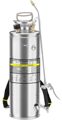 Image de Pulvérisateur de jardin - Pulvérisateur manuel à pompe - 12 litres, en acier inoxydable - Pulvérisateur manuel sous pression - Portable - Pour l'arrosage et le nettoyage