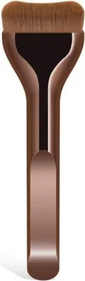 Obrázek produktu pro INF Jazýčkový plochý štětec na make-up kávově hnědý syntetické vlákno 14cm s pouzdrem