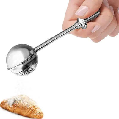 Produktbild von Mehlpulver-Filterlöffel 1 Stück, Edelstahl 304, Feinmaschig Für Zucker Mehl Gewürze, Backstab Staubsieb Für Küche Und Backen