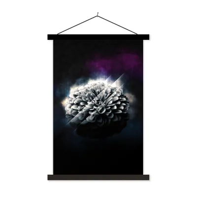 Produktbild von MuchoWow® Textilposter Blume - Licht - Schwarz 60x90 cm mit schwarzem Rahmen - Poster Wohnzimmer