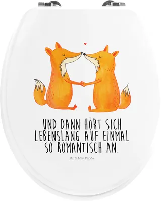 Produktbild von Mr. & Mrs. Panda WC Brille Füchse Liebe - Weiß - Geschenk, Toilettendeckel, Ehe, Fuchs, Sitz, WC-Sitz, Ehefrau, Freundin, Liebespaar, klo deckel, Toilettenbrille