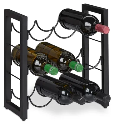 Weinregal Metall 9 Flaschen 37x35x17 cm schwarz