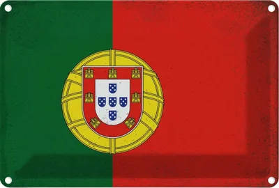 Produktbild von vianmo Blechschild 20x30 cm Portugal Vintage Flagge Fahne Wappen