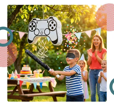 Produktbild von Piñata-Party-Set - inklusive Stock und Augenbinde